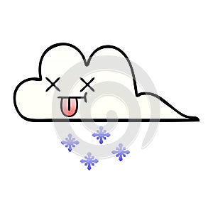 gradient shaded cartoon snow cloud