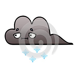 gradient shaded cartoon storm snow cloud