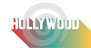 Gradient shadow from the word hollywood, vector