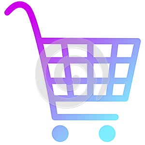 gradient shopping cart icon for goods in the store