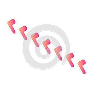 Gradient sideway icon, isometric style