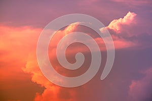 Gradient sky and Cumulonimbus  cloud in bright rainbow colors and Colorful smooth sky in sunset