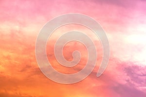 Gradient sky and Cumulonimbus  cloud in bright rainbow colors and Colorful smooth sky in sunset