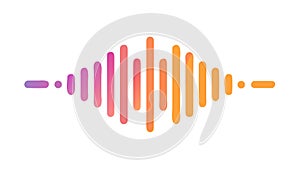 Gradient Sound Wave Audio Visualizer Element, vector design Generative AI