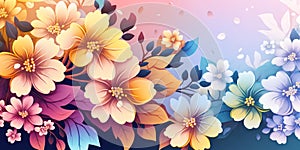 Gradient spring floral background