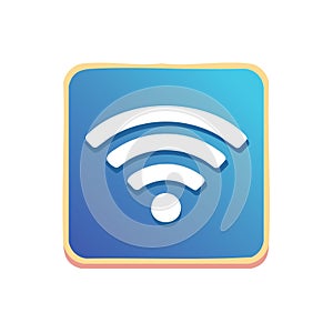 Gradient Square with WiFi Signal Icon, Network Connection Graphic