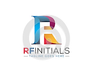 Colorful R F initial anagram logo in 2019 style photo
