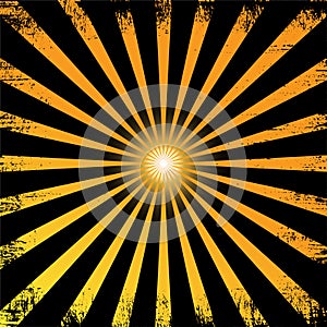 Gradient sunburst background with grunge style. Elegant sunburst template vector illustration