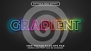 gradient text. editable text effect with neon style premium vectors