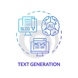 2D gradient text generation line icon concept