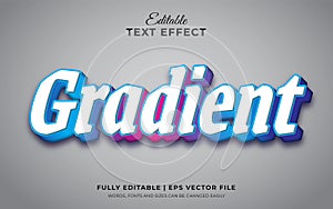 Gradient theme 3d editable text effect template