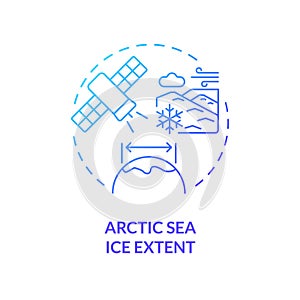 Gradient thin line icon arctic sea ice extent concept