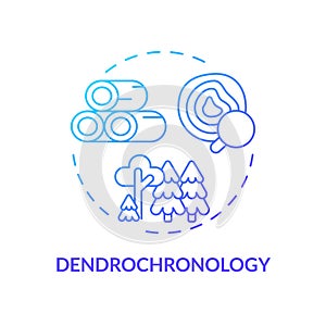 Gradient thin line icon dendrochronology concept photo