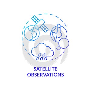 Gradient thin line icon satellite observations concept