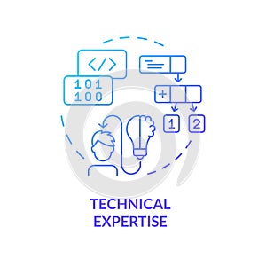 Gradient thin line icon technical expertise concept