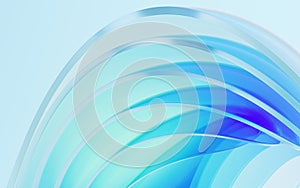 Gradient transparent curve glass, 3d rendering