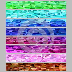 Gradient triangle polygon pattern mosaic web banner background template set