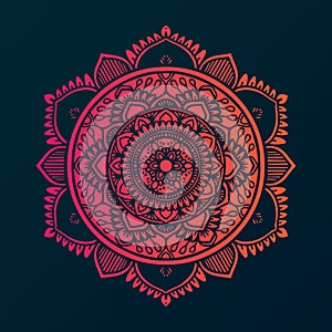 Gradient vector art design with floral rounded eps file