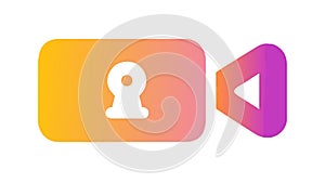 Gradient Video Camera Keyhole Icon, Encrypted Content Vector Design Generative AI