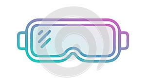 Gradient VR Headset Modern Immersive Technology Gaming, vector design Generative AI