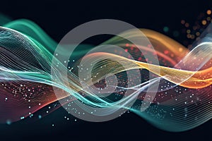 Gradient Waves of Data Particles Create a Mesmerizing Abstract Flow in Vibrant Colors