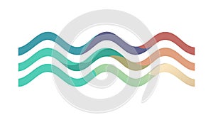 Gradient Wavy Lines, Abstract Colorful Flow Element, vector design Generative AI