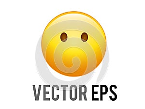 Gradient yellow speechlessness, humility and silence face without mouth