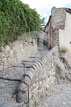Grading road in the medieval town Eus