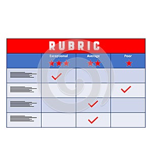 Grading rubric illustration for education - concept