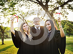 Grads at graduation ceremony