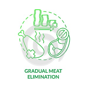 Gradual meat elimination concept icon