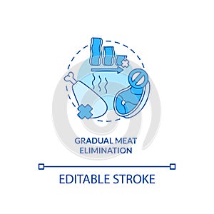 Gradual meat elimination concept icon