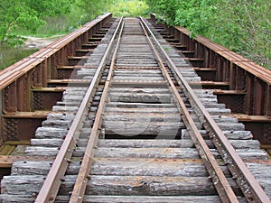 Gradually, corrosion consumes the abandoned railroad photo