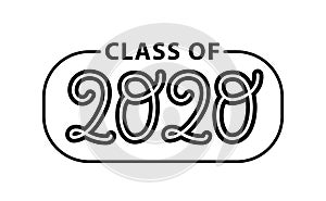 Graduate 2020. Class of 2020. Lettering logo stamp. Graduate design yearbook. Vector illustration.