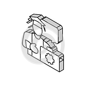 graduate admissions isometric icon vector illustration