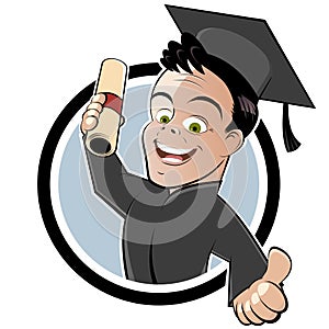 Graduate with Cap and Gown