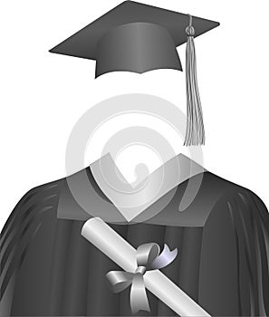 Graduate Cap, Gown, & Diploma