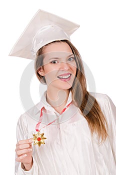 Graduate girl solated