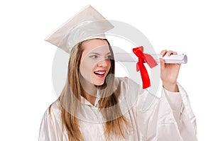 Graduate girl solated