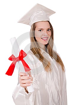 Graduate girl solated