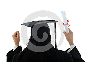 Graduate girl student in gown