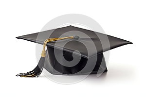 Graduate hat isolated on white background