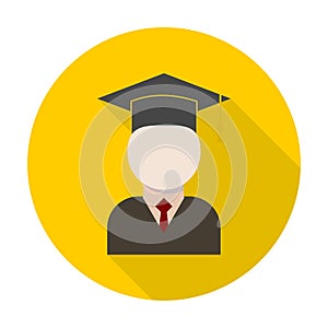 Graduate icon with long shadow