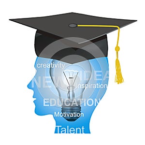 Graduate, knowledge and creativity, education concept.