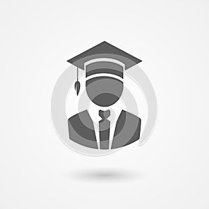 Graduate or professor in a mortarboard hat