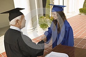 Graduate Shaking Hand With Dean photo