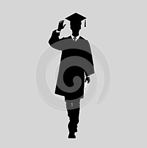 Graduate Silhouette, Graduated at university Silhouette, Happy Graduation Activity Silhouettes