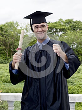 Graduate student excited about his success