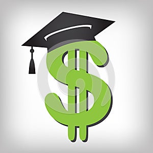 Graduate Student Loan Icon - Student Loan Graphics for Education Financial Aid or Assistance, Government Loans, and Debt