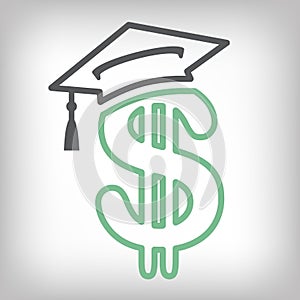 Graduado préstamo estudiantil icono préstamo estudiantil gráficos educación financiero apoyo o ayuda el Gobierno préstamos a 